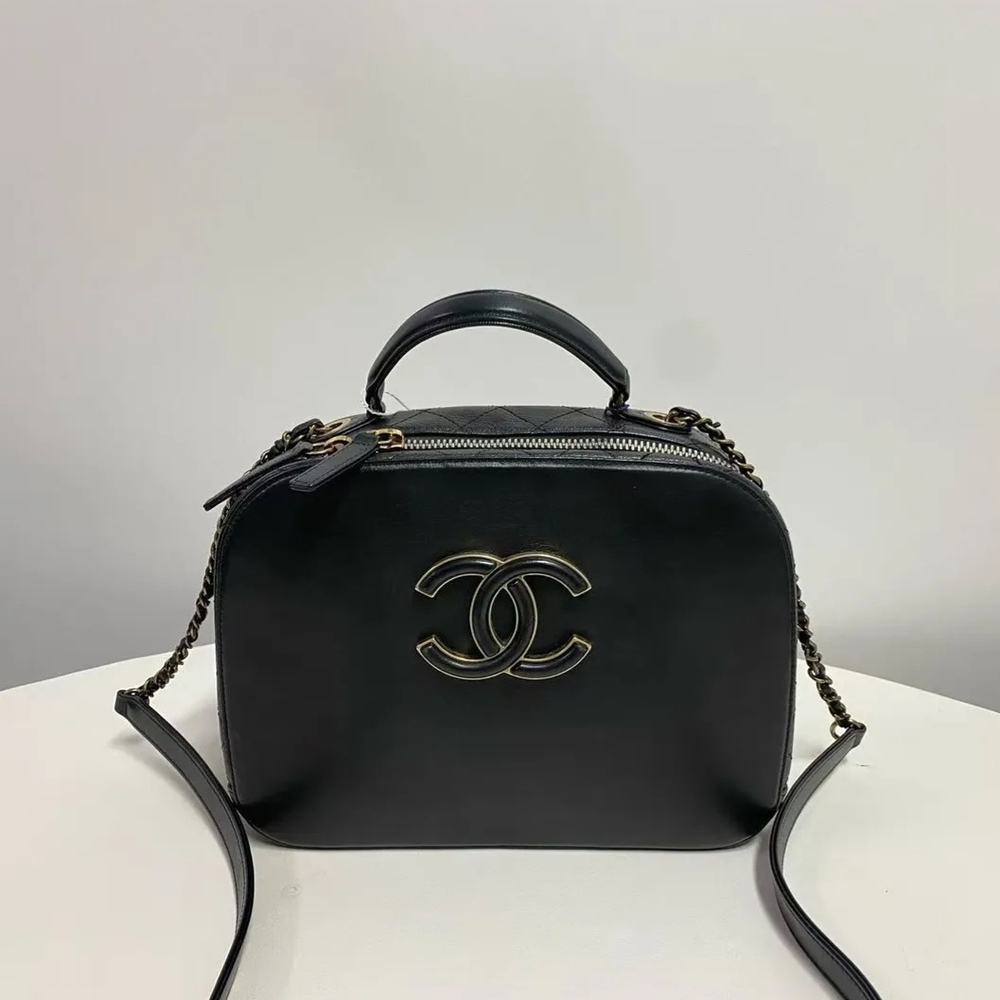 Chanel Black Crossbody Bag with Gold Accents